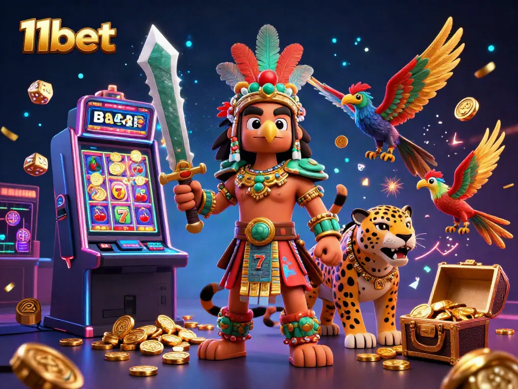 Experience thrilling casino adventures at 11bet with vibrant characters and jackpot excitement in a dynamic gaming scene.