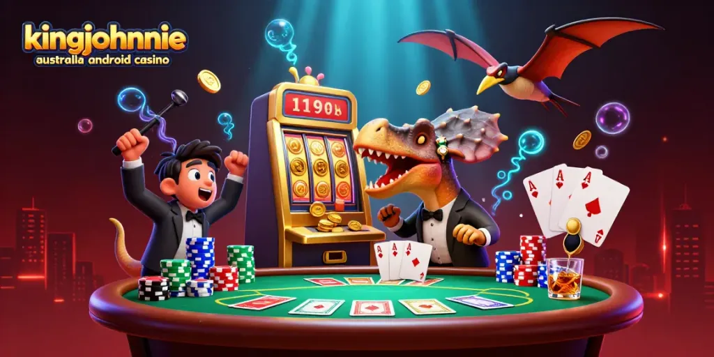 Experience thrilling jackpots at kingjohnnie australia android casino with exciting 3D characters in action.