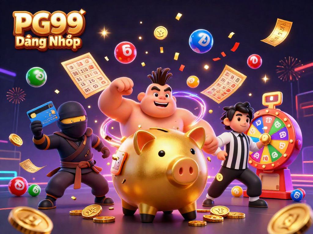 Experience the thrill of PG99 Đăng Nhập with a vibrant casino showdown scene full of dynamic elements.