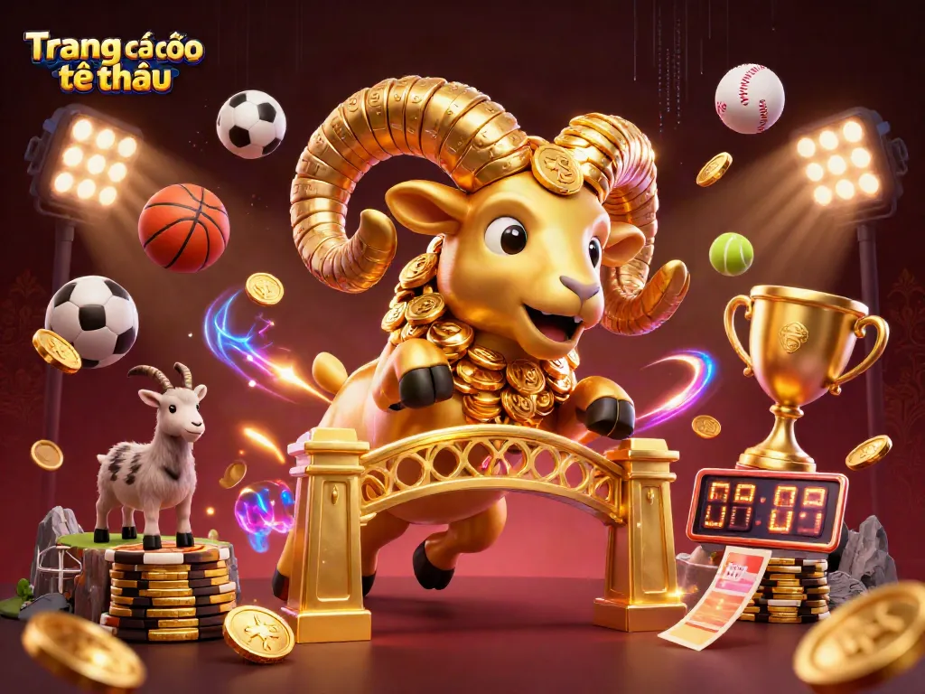 Experience Trang cá cược thể thao with a vibrant scene featuring sports balls and betting slips.