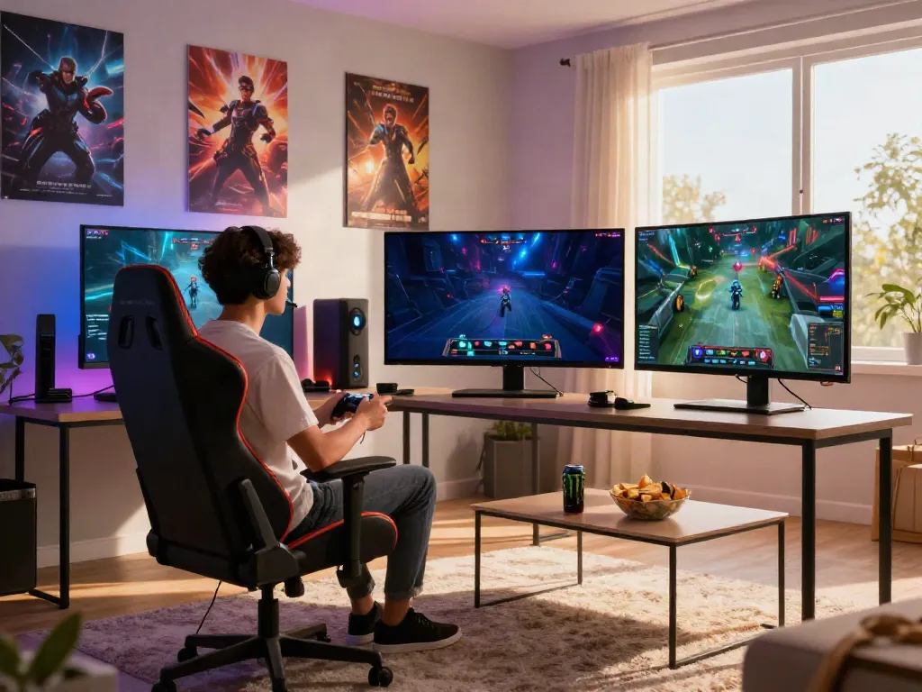 Gamer engaged in esports at home with a focus on online gaming at https://ku88vt.com/.
