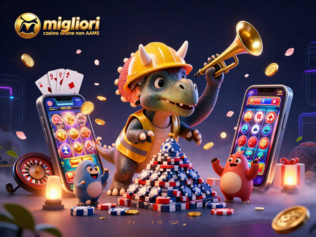 Gioca nei migliori casino online non AAMS con un'illustrazione 3D unica festante.