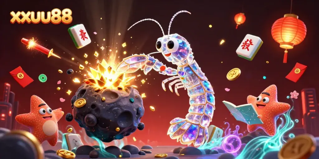 Experience the dynamic world of xxuu88 with vibrant characters and casino-themed elements.