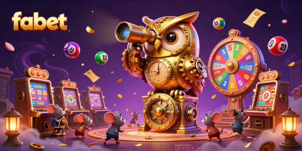 Experience fabet's thrilling casino action with golden owl and vibrant gaming elements.